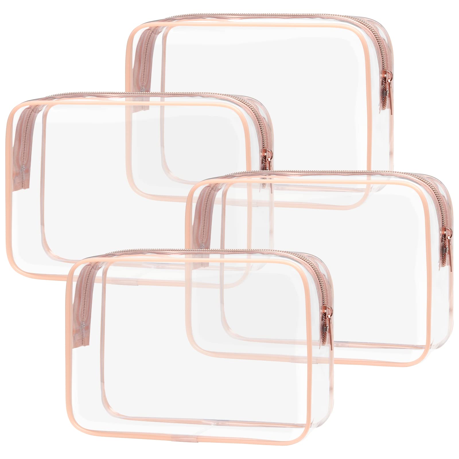 clear plastic travel toiletry bag PACKISM 4-Pack Clear TSA-Approved Toiletry Bags