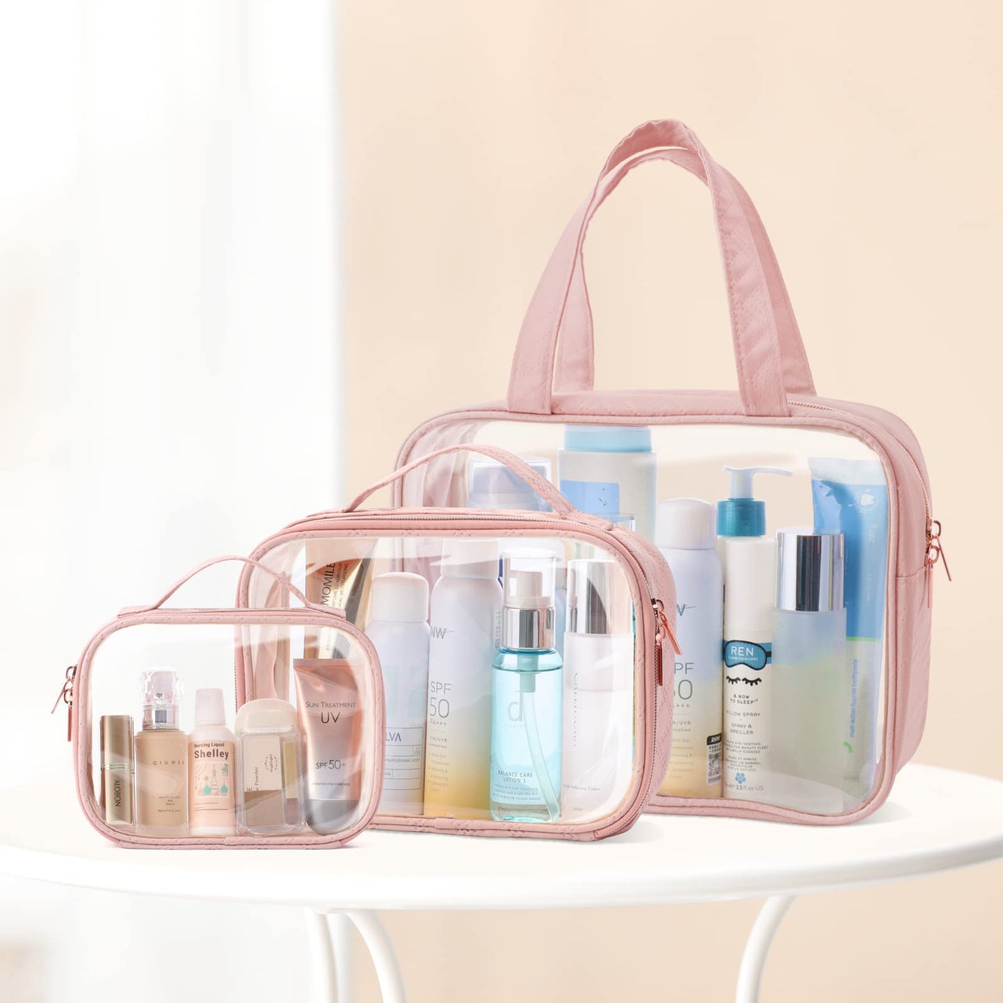 PACKISM Clear Toiletry Bags For Traveller 3 Packs