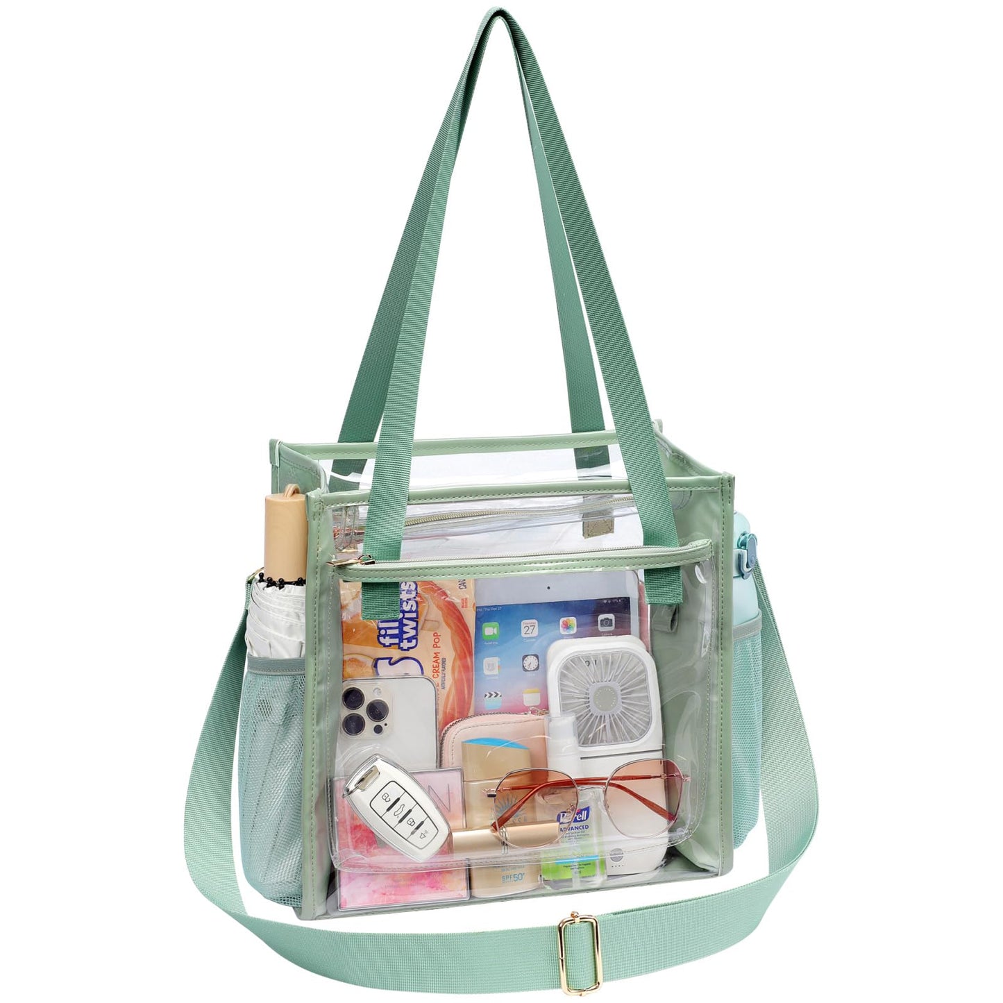 PACKISM Holographic Clear Tote Bag Stadium Approved for Women