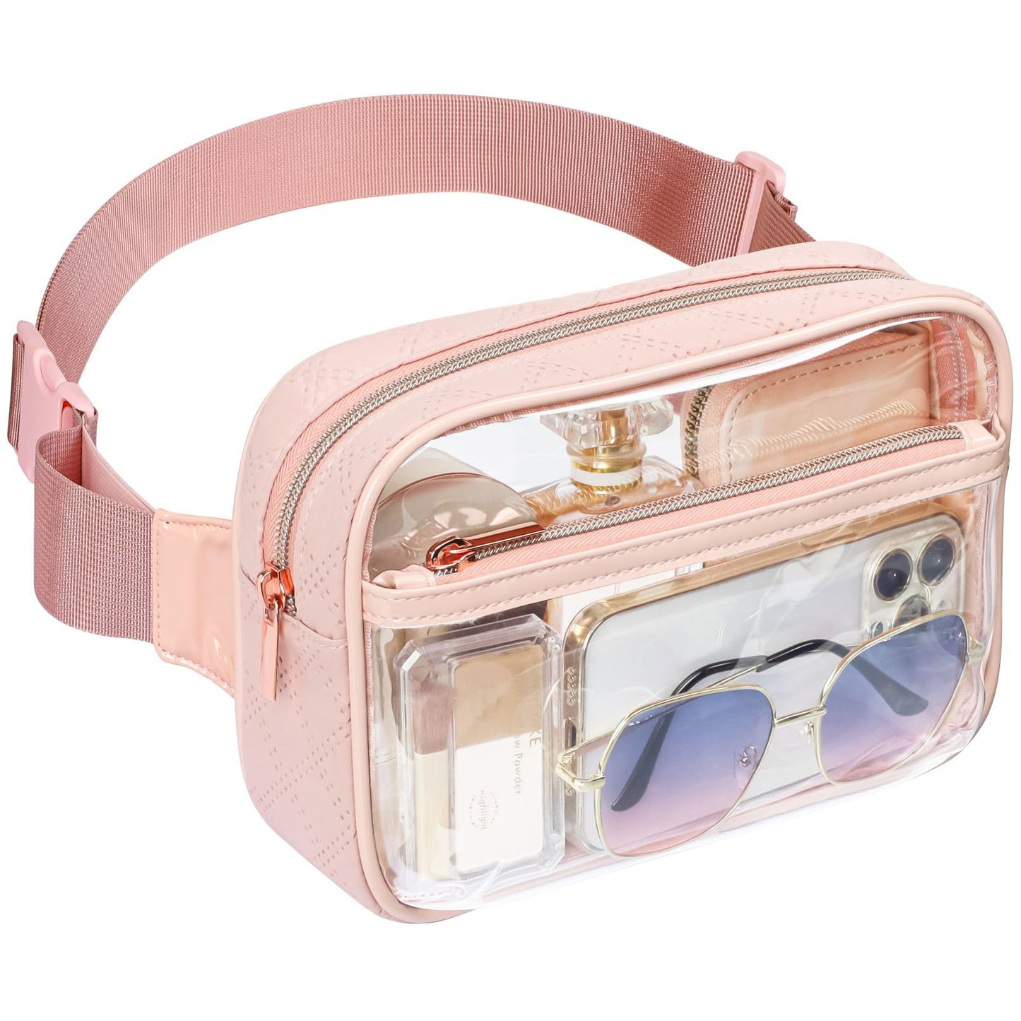 Clear Fanny Pack Stadium Approved Elastic Strap Plus Size Waist