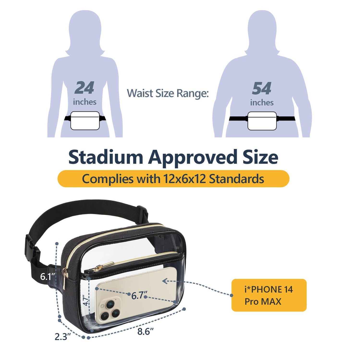 Clear Fanny Pack Stadium Approved
