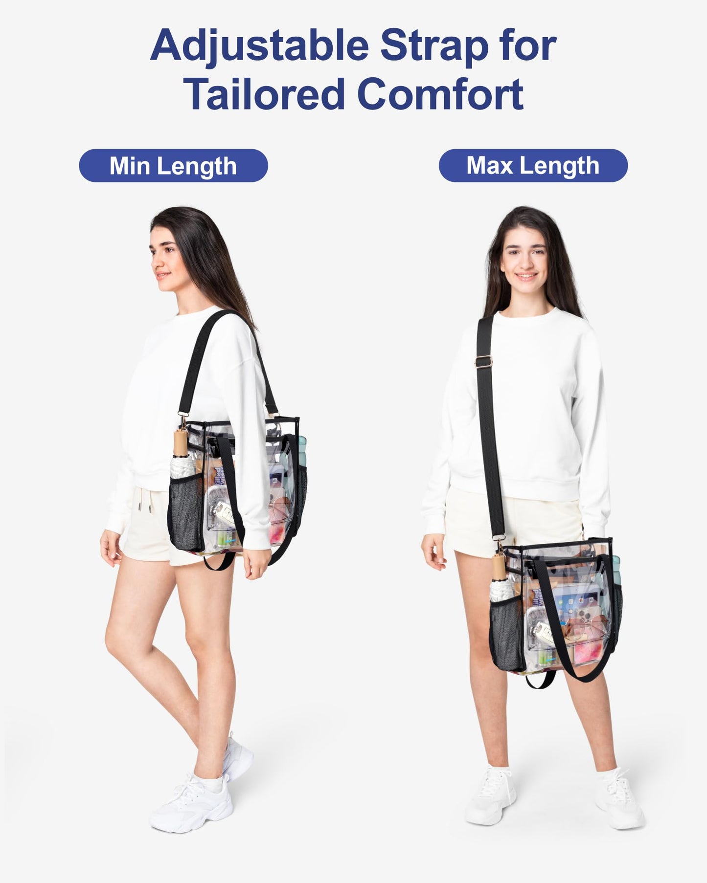 PACKISM Holographic Clear Tote Bag Stadium Approved for Women