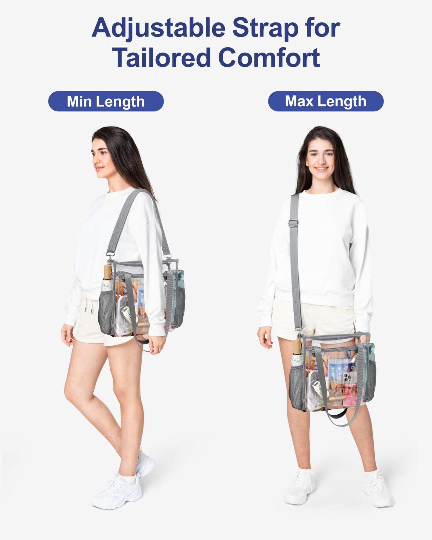 PACKISM Holographic Clear Tote Bag Stadium Approved for Women