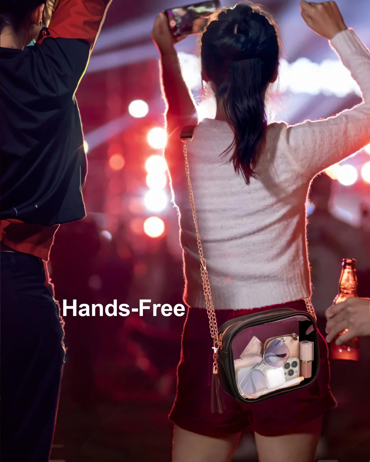 PACKISM Clear Bag for Stadium with Adjustable Strap