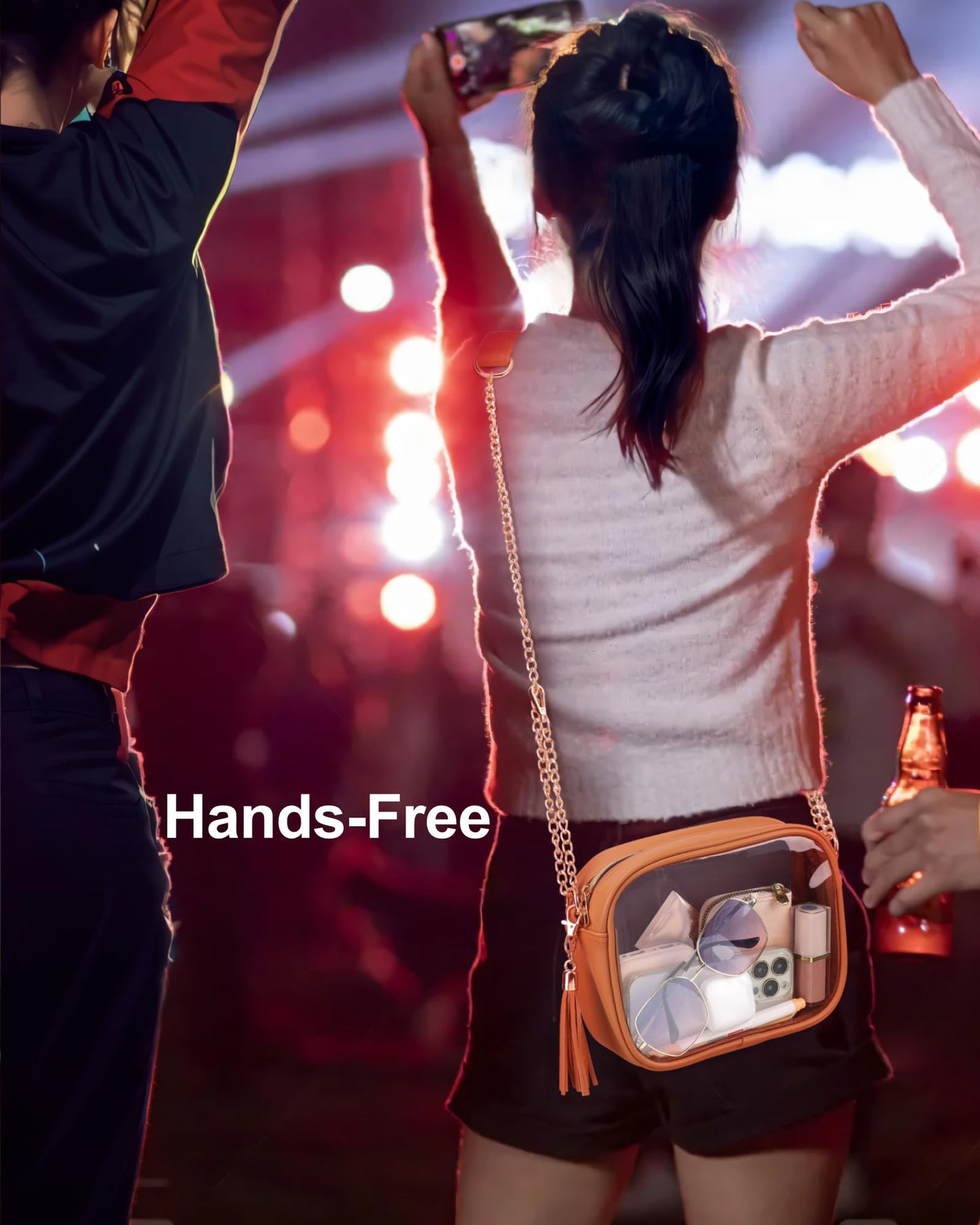 PACKISM Clear Bag for Stadium with Adjustable Strap
