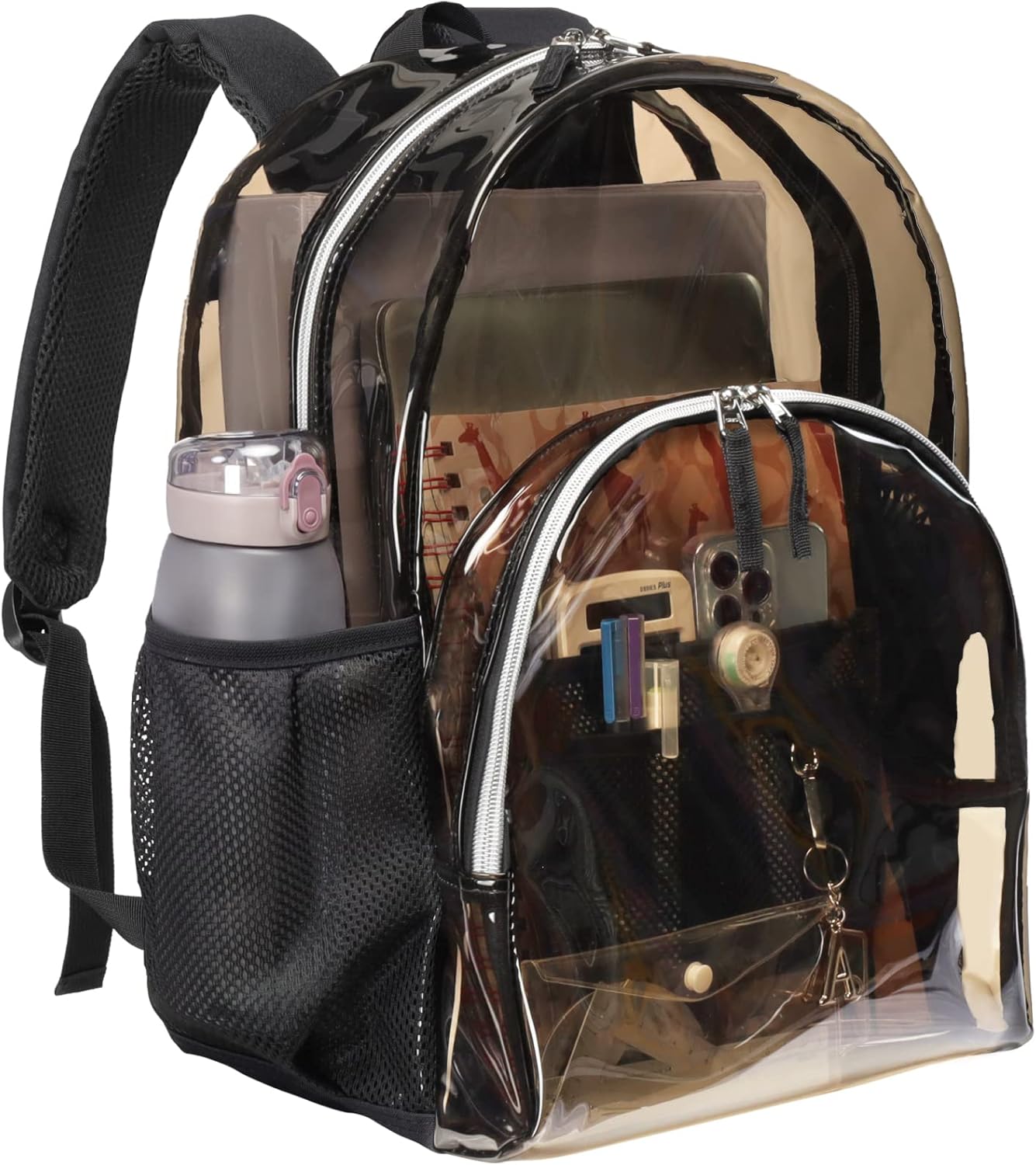 PACKISM Large  Clear Backpack - 17 inch Transparent PVC Student Backpacks for School