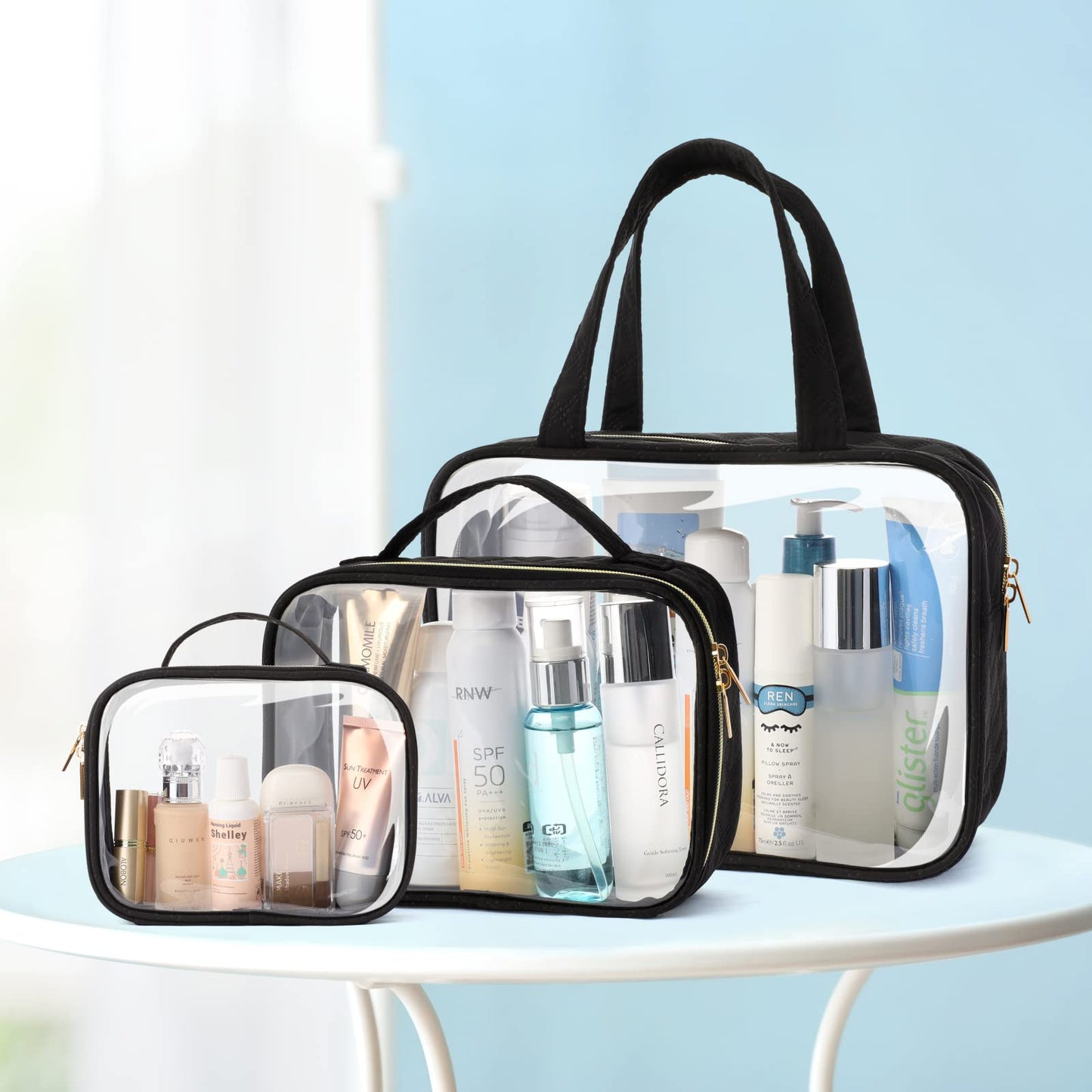 PACKISM Clear Toiletry Bags For Traveller 3 Packs