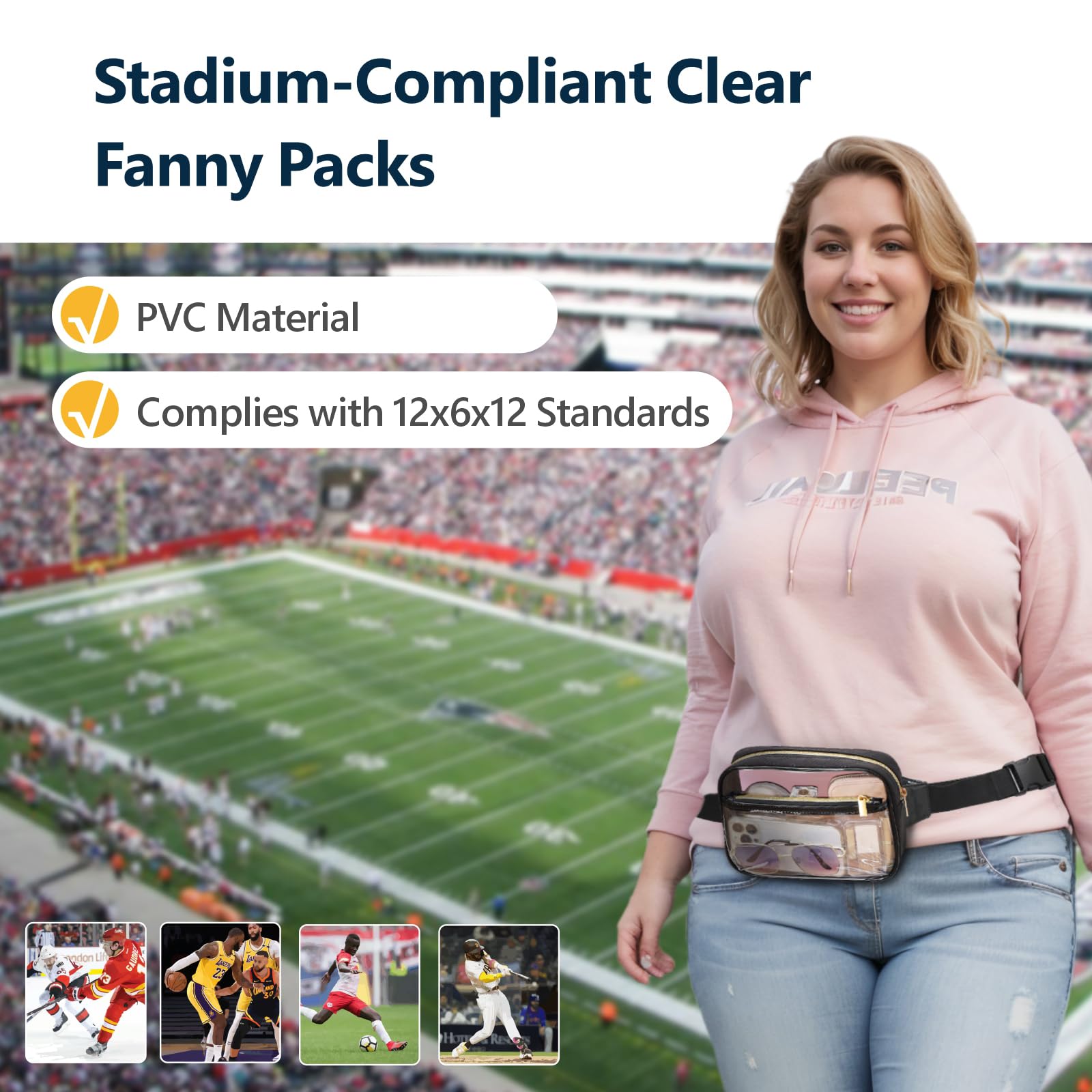 Clear Fanny Pack Stadium Approved