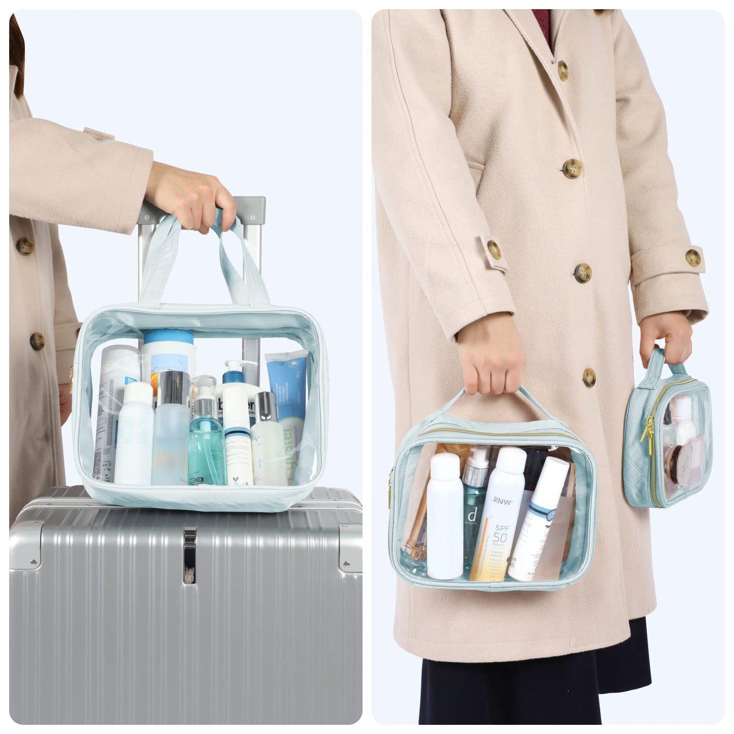 PACKISM Clear Toiletry Bags For Traveller 3 Packs