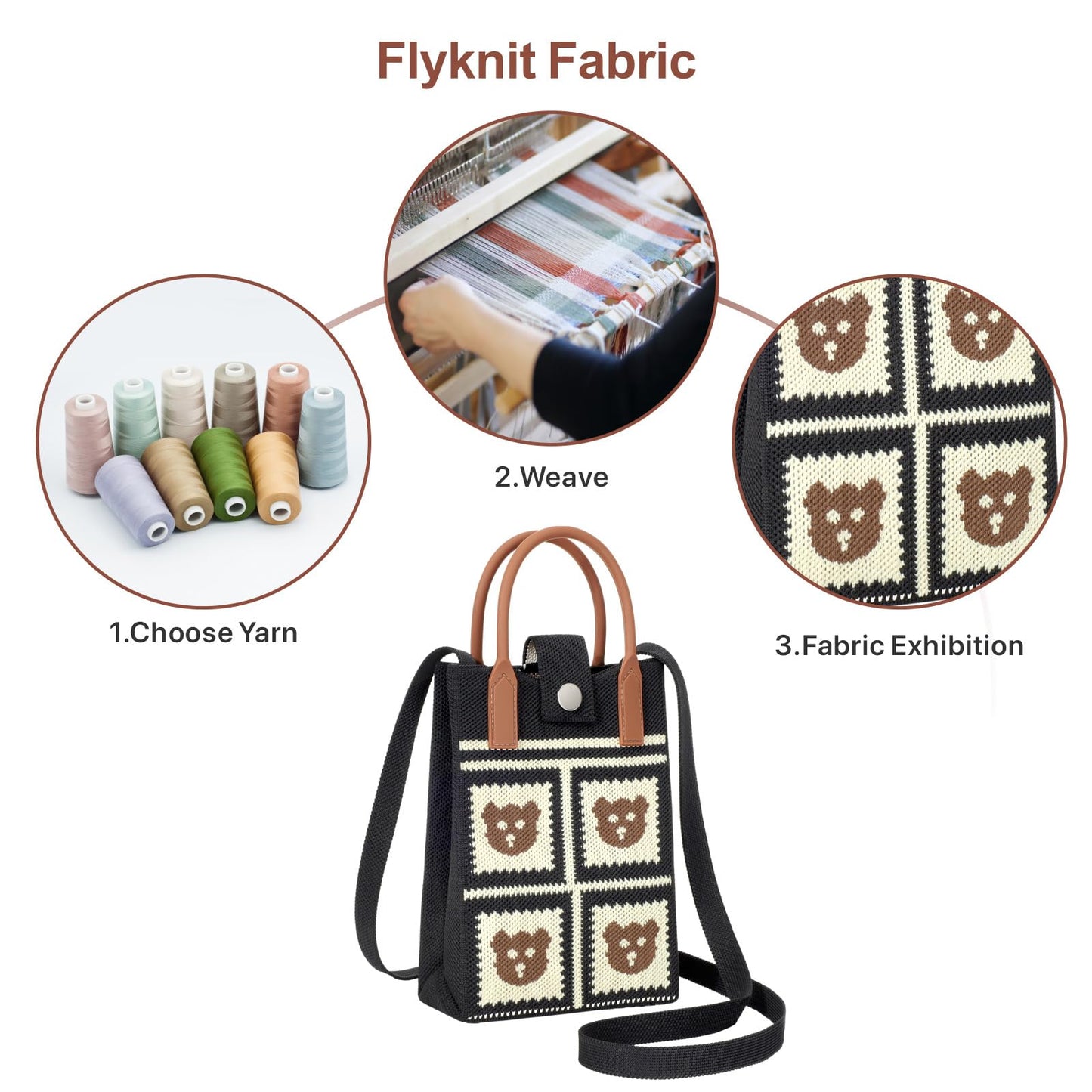 PACKISM Knitted Phone Purse – Versatile Small Crossbody & Tote Bags for Women
