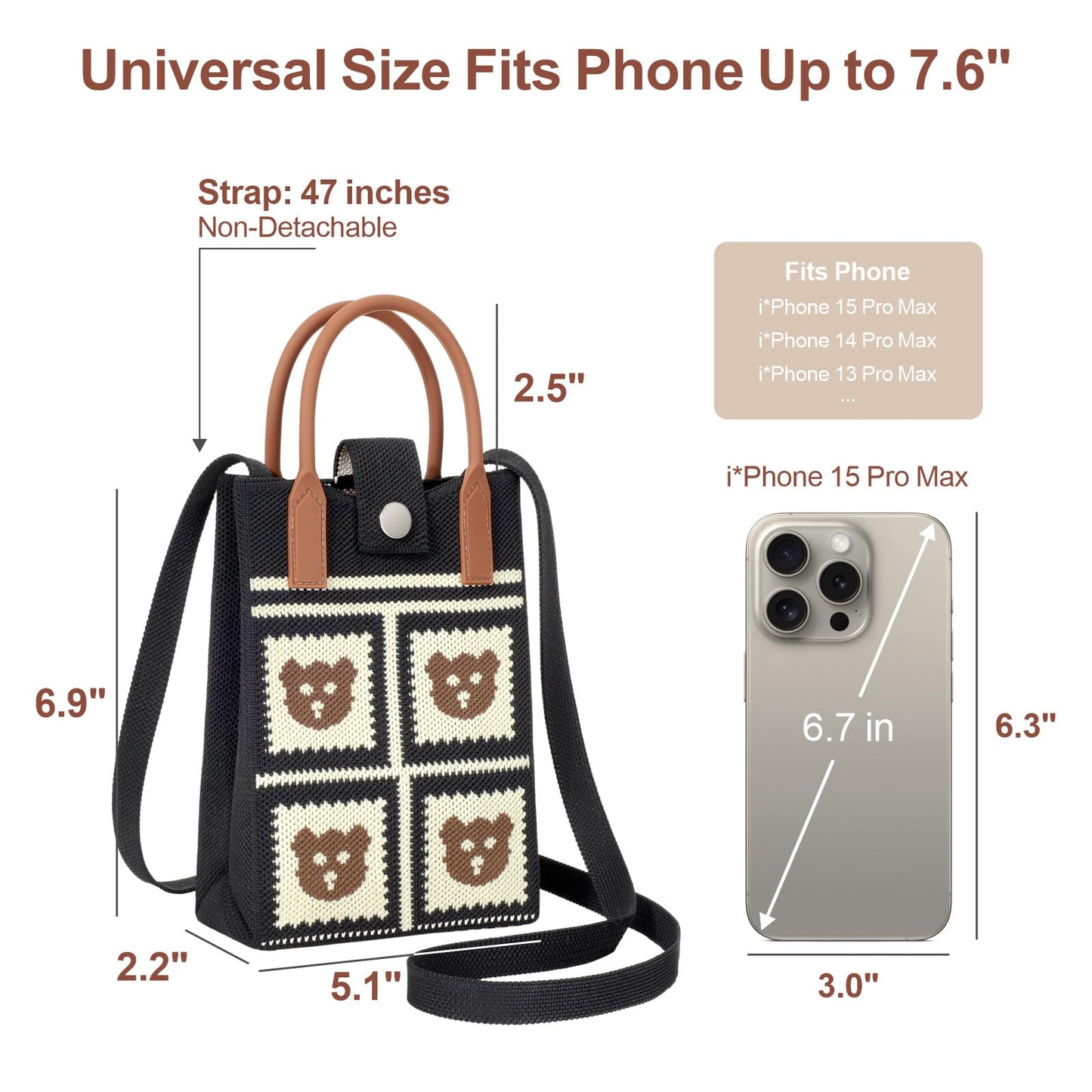 PACKISM Knitted Phone Purse – Versatile Small Crossbody & Tote Bags for Women