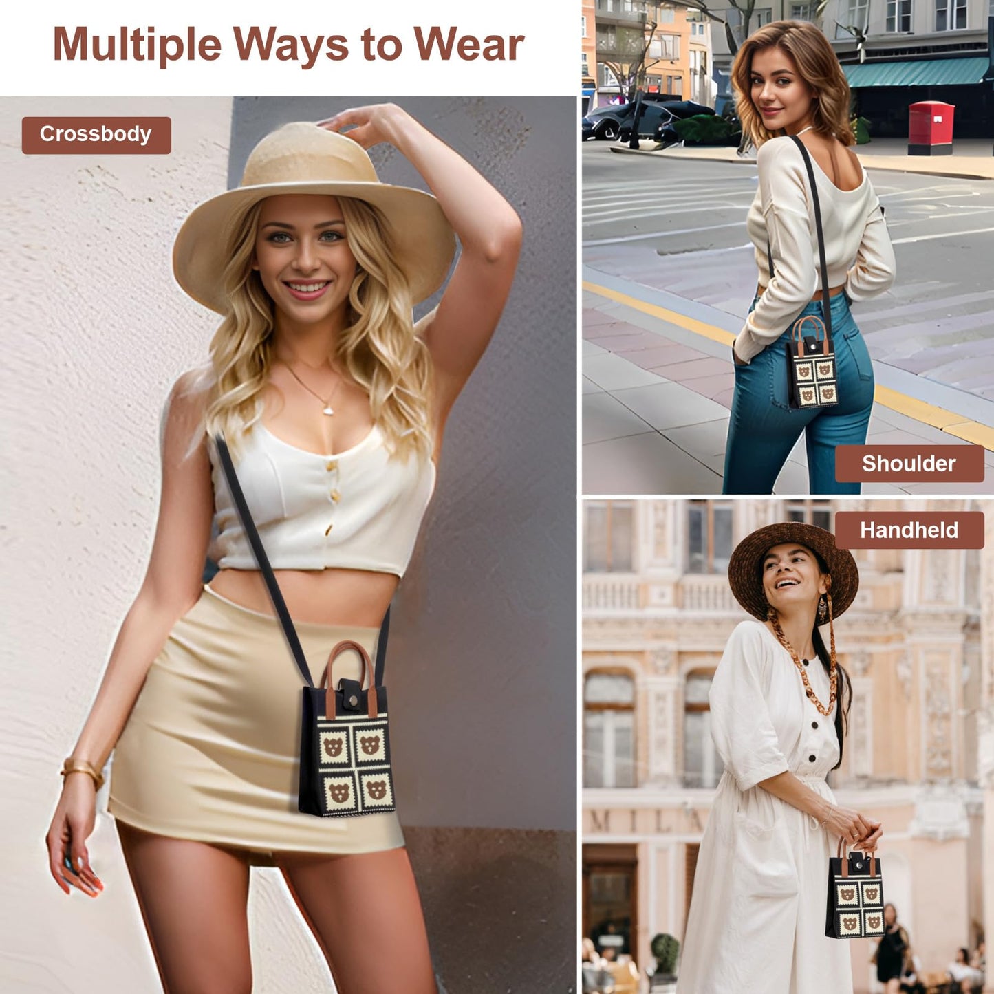 PACKISM Knitted Phone Purse – Versatile Small Crossbody & Tote Bags for Women