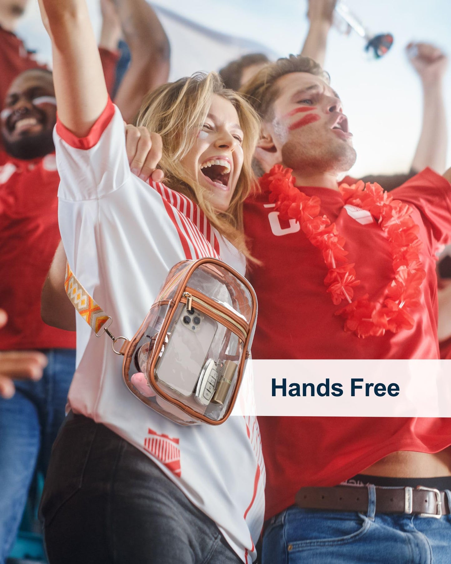 PACKISM Clear Crossbody Sling Bag, Stadium Approved