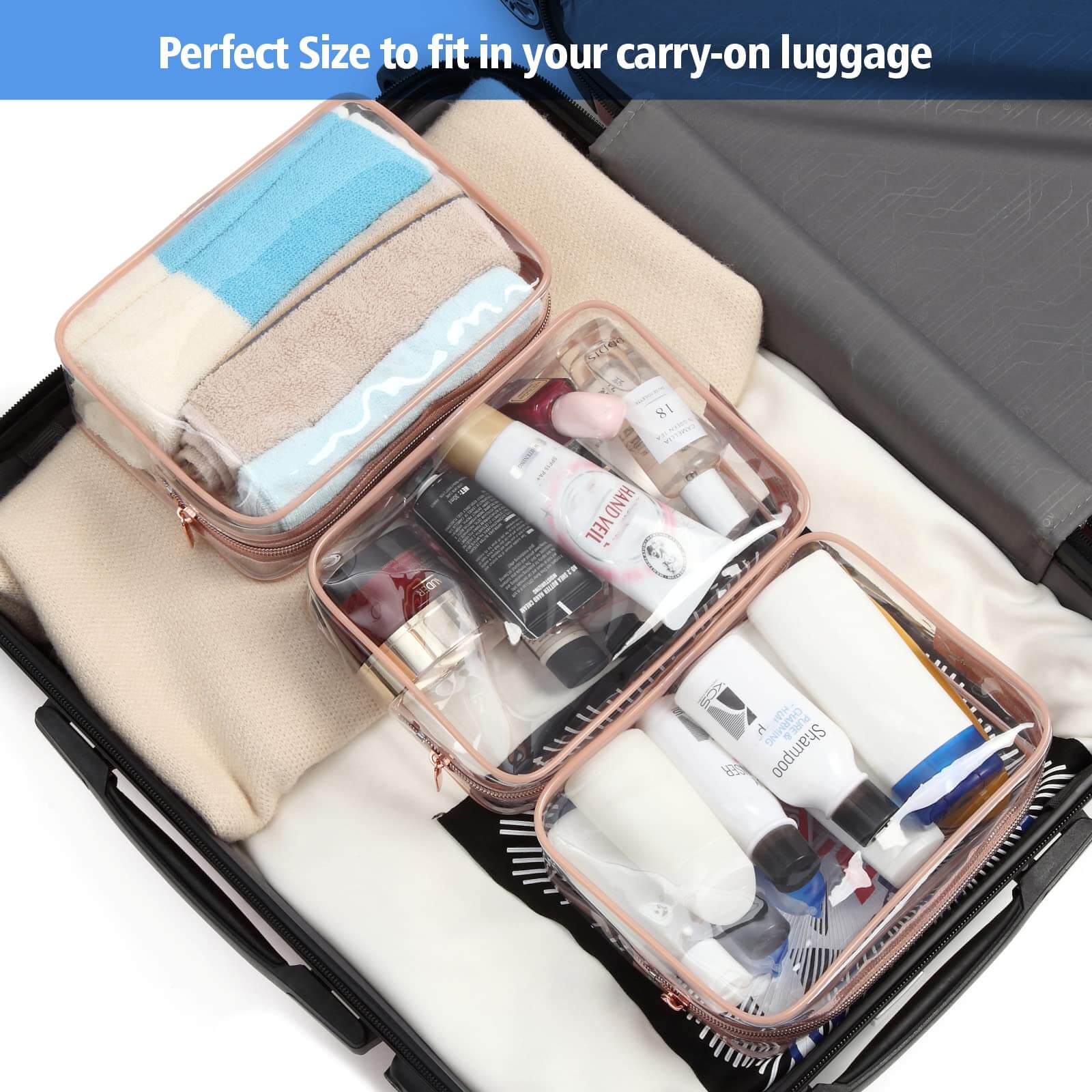 PACKISM 4-Pack Clear TSA-Approved Toiletry Bags PACKISM 4-Pack Clear TSA-Approved Toiletry Bags